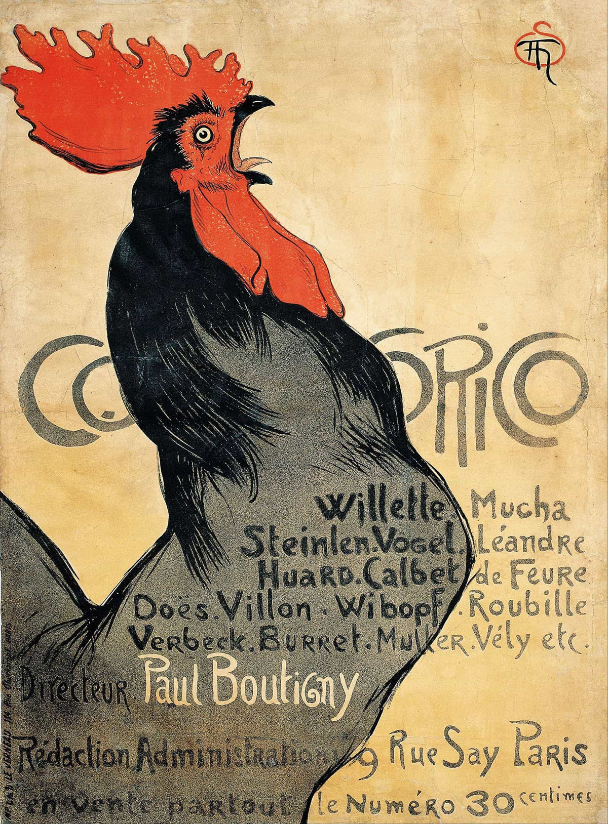 Cocorico by Theophile Alexandre Steinlen
