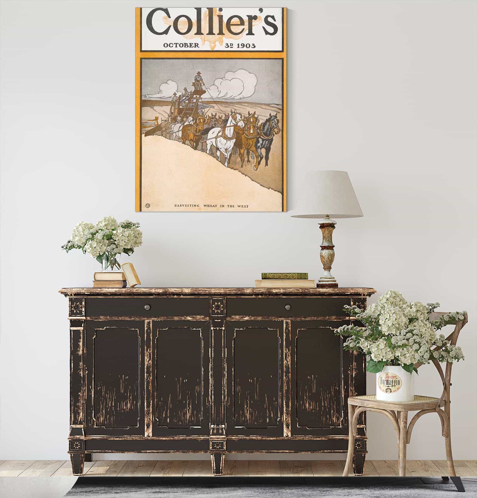 Colliers October Rd Harvesting Wheat In The West by Edward Penfield