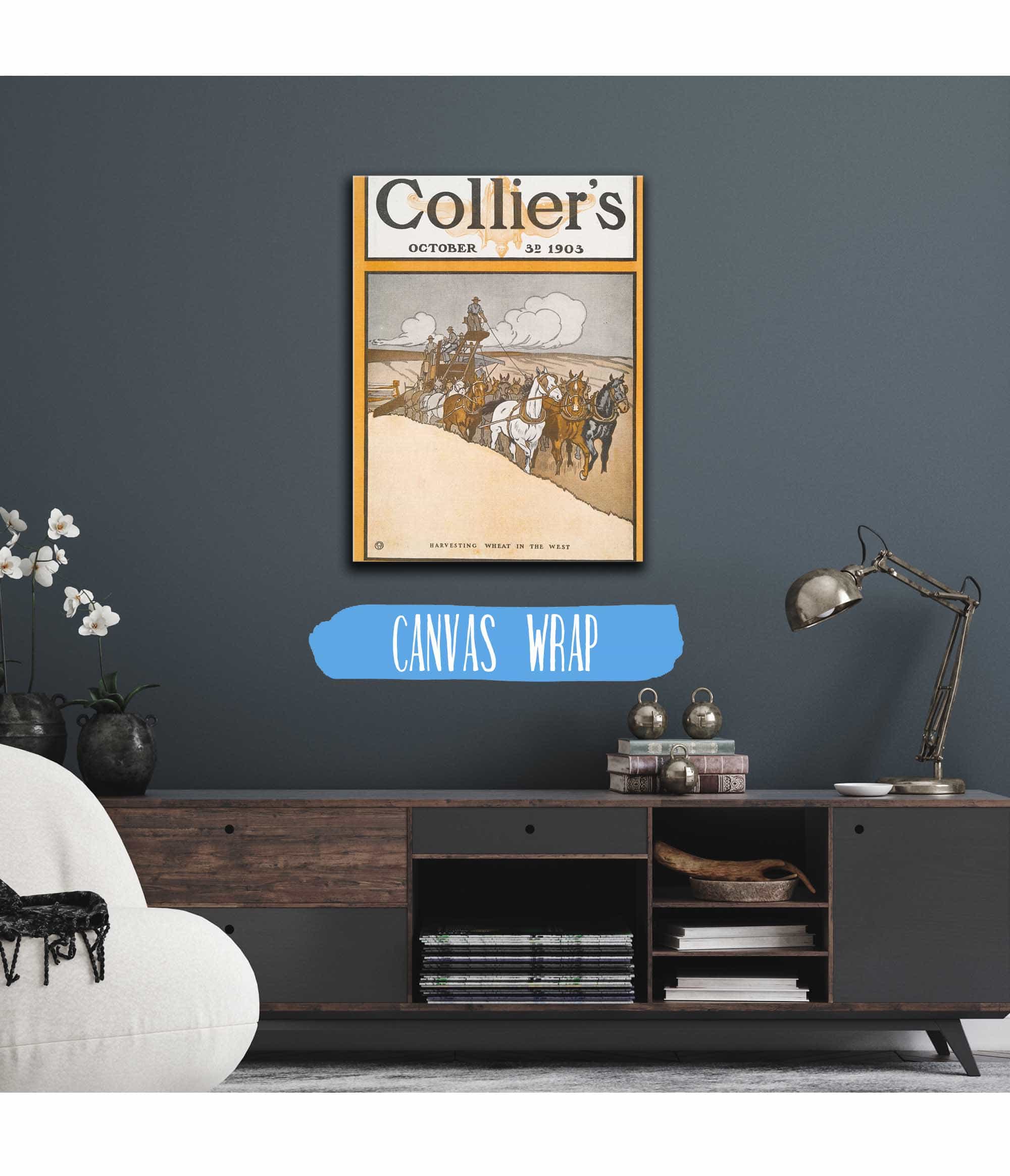 Colliers October Rd Harvesting Wheat In The West by Edward Penfield