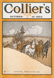 Colliers October Rd Harvesting Wheat In The West by Edward Penfield