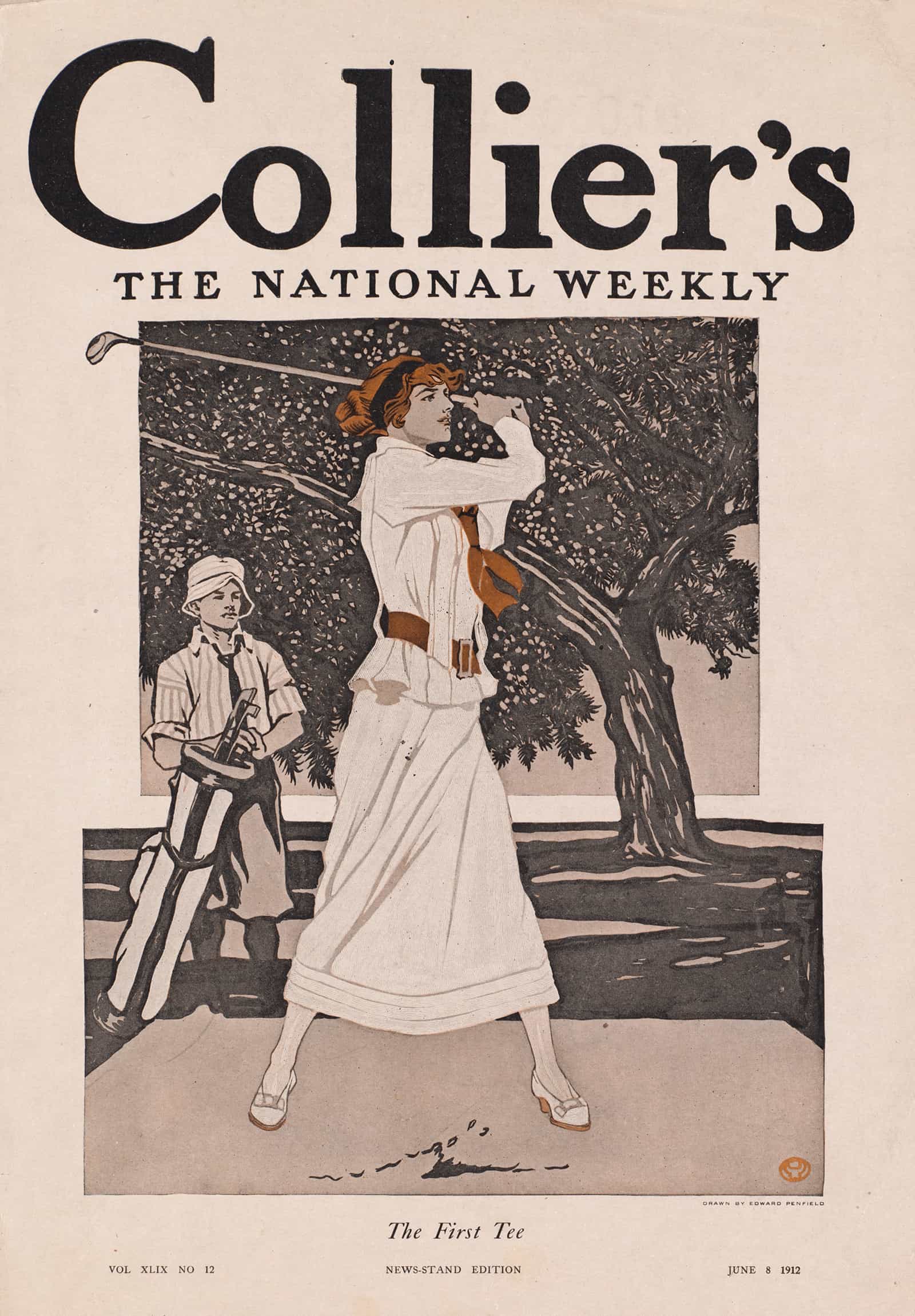 Colliers The National Weekly The First Tee by Edward Penfield