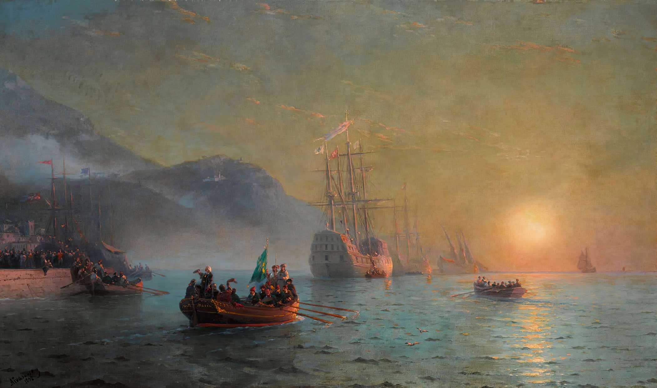 Columbus Farewell Before Starting On His Voyage From Port Palos In Spain by Ivan Konstantinovich Aivazovsky