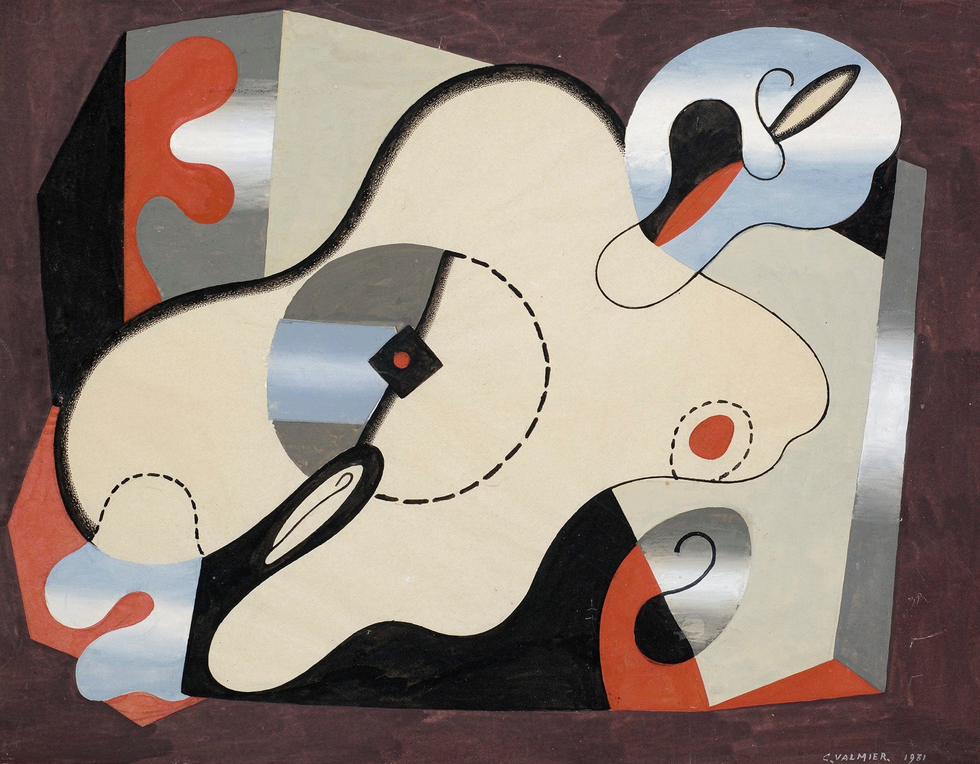 Composition Abstraite Femme Couchee by Georges Valmier