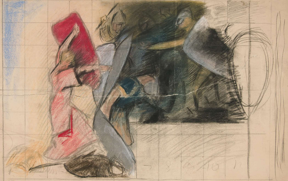 Composition Study For Seven Deadly Sins In The Quest Of The Holy Grail Mural Series At Boston Public Library by Edwin Austin Abbey