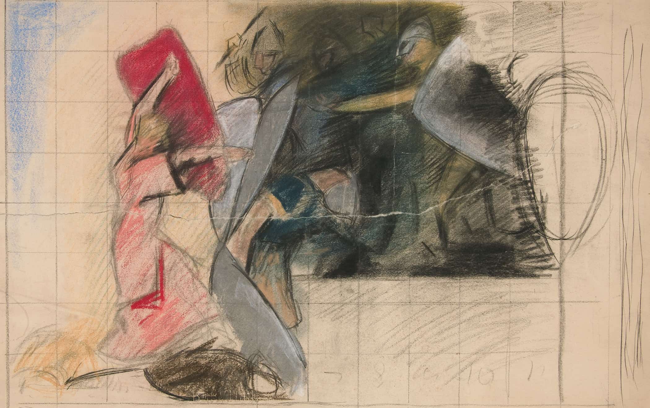 Composition Study For Seven Deadly Sins In The Quest Of The Holy Grail Mural Series At Boston Public Library by Edwin Austin Abbey