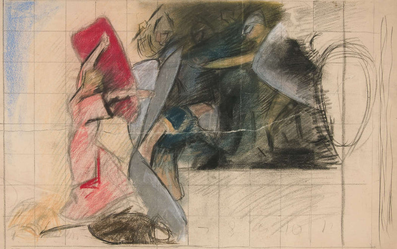 Composition Study For Seven Deadly Sins In The Quest Of The Holy Grail Mural Series At Boston Public Library by Edwin Austin Abbey