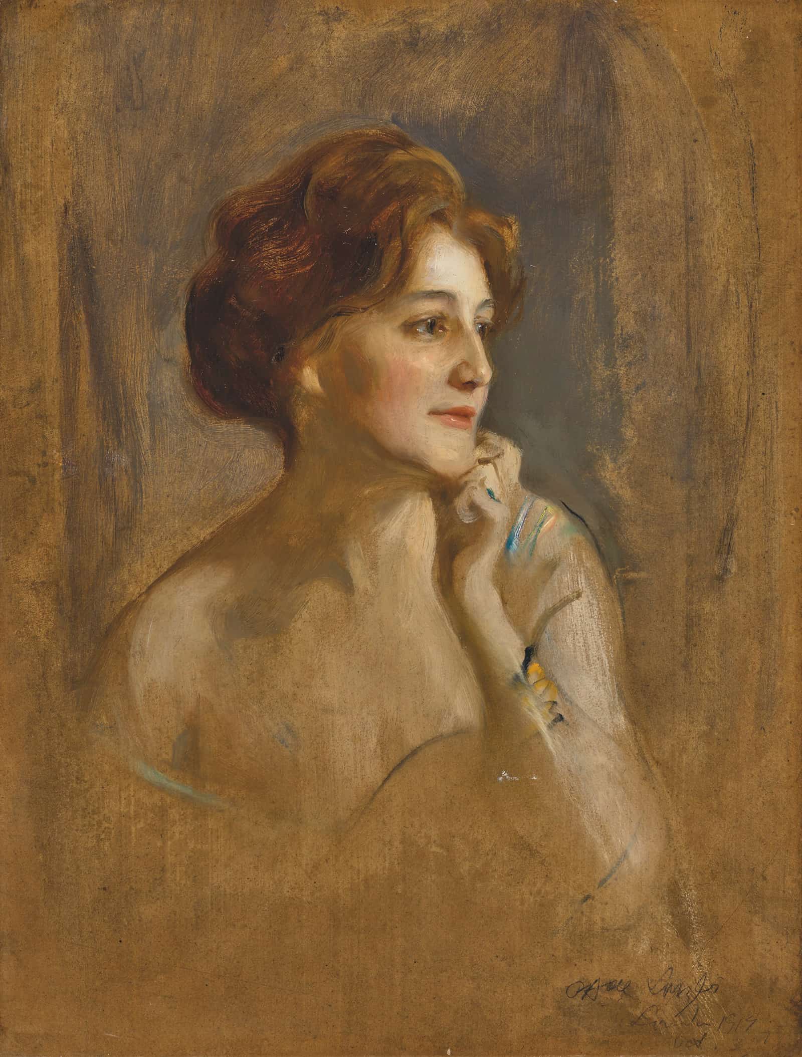 Comtesse Robert De Pourtales Nee Marie Elisabeth Van Rijck by Philip Alexius De Laszlo