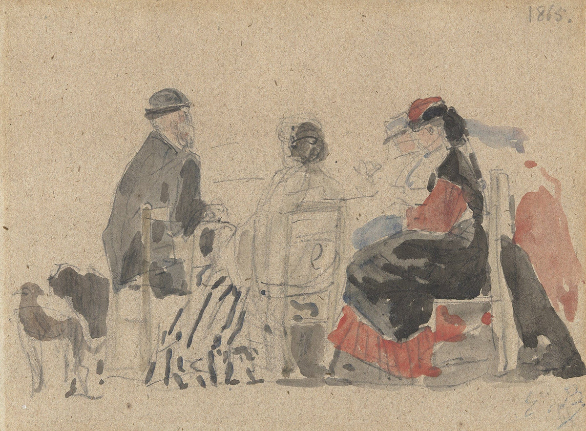 Conversation On The Beach by Eugene Boudin