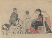 Conversation On The Beach by Eugene Boudin