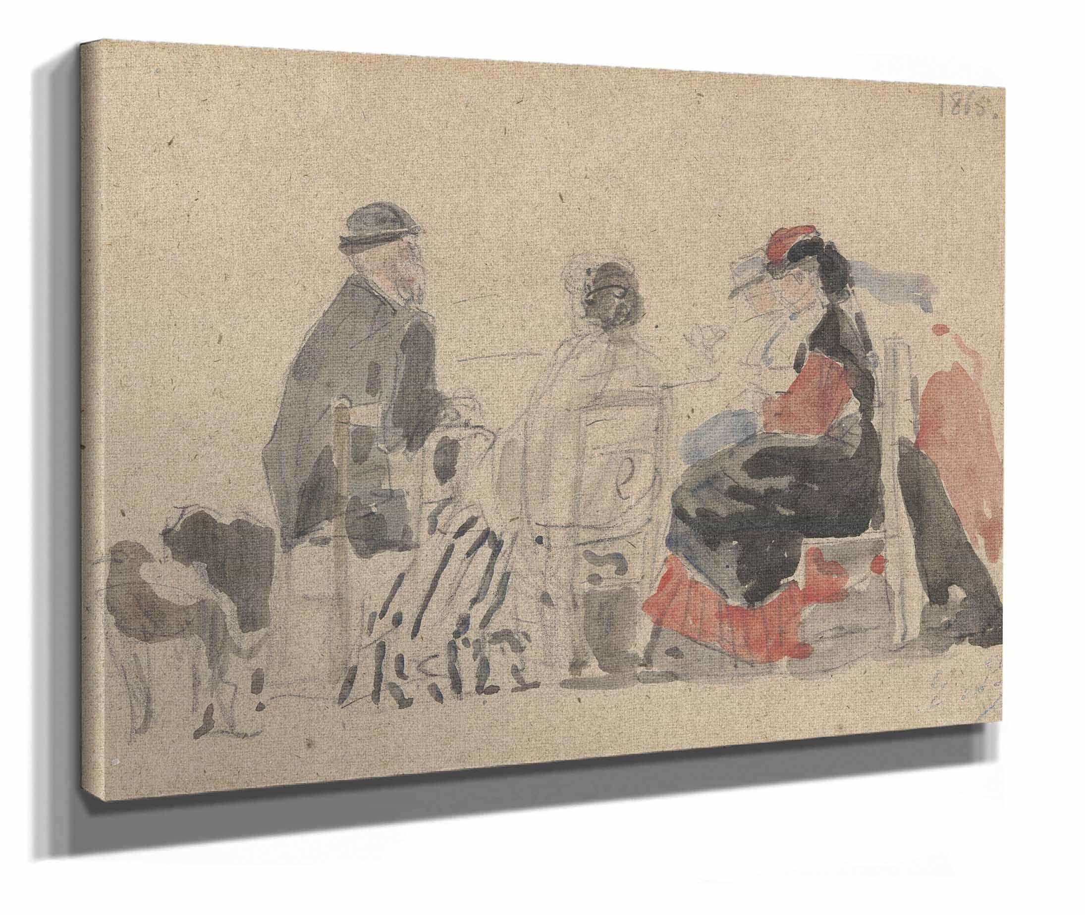 Conversation On The Beach by Eugene Boudin