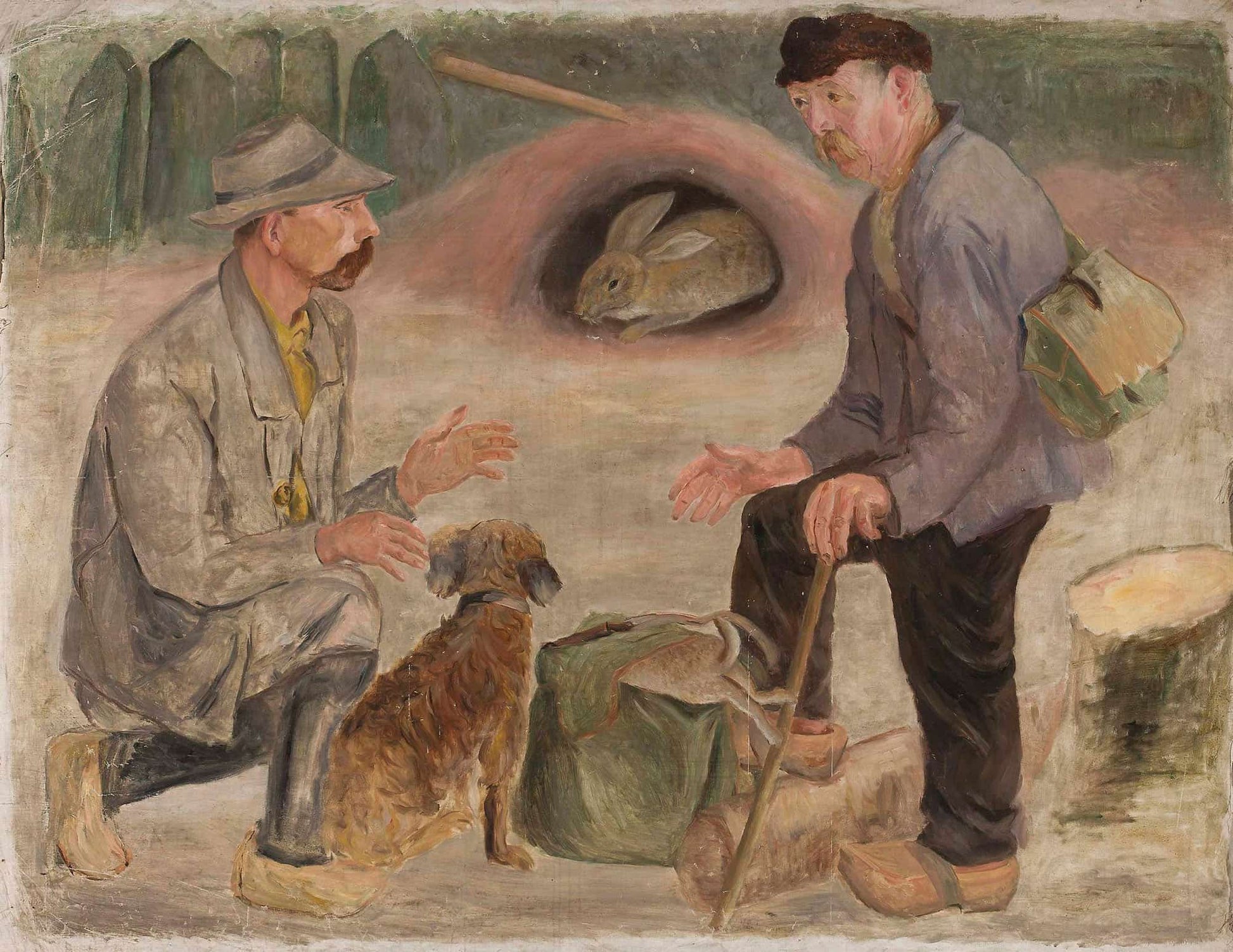 Conversation With A Hunter by Tadeusz Makowski