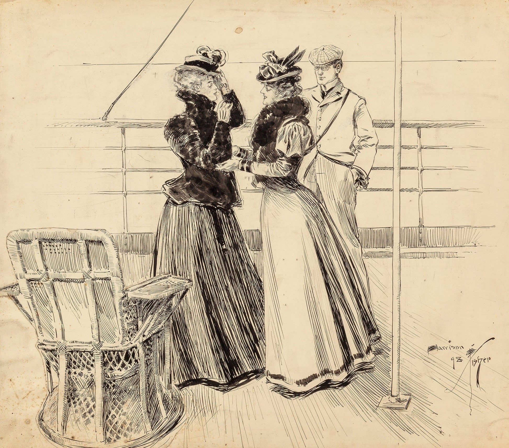 Conversations By The Sea by Harrison Fisher