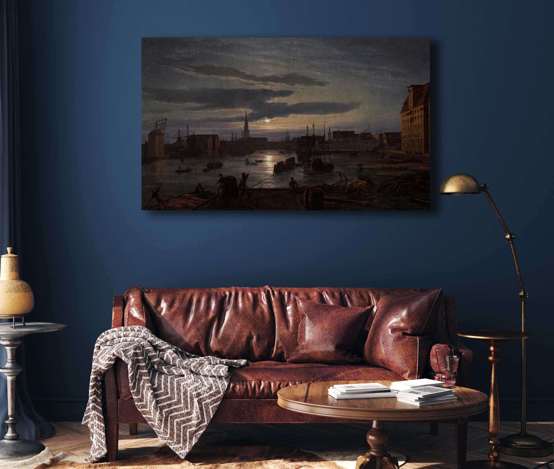 Copenhagen Harbor By Moonlight by Johan Christian Dahl