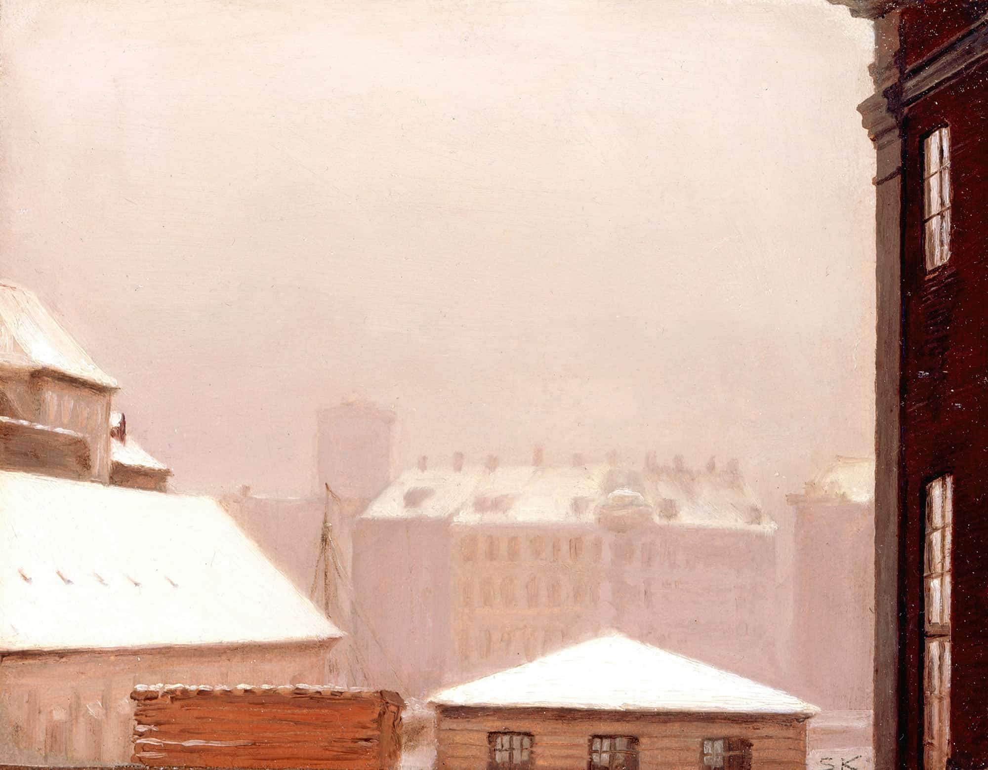 Copenhagen Roofs Under The Snow by Peder Severin Kroyer