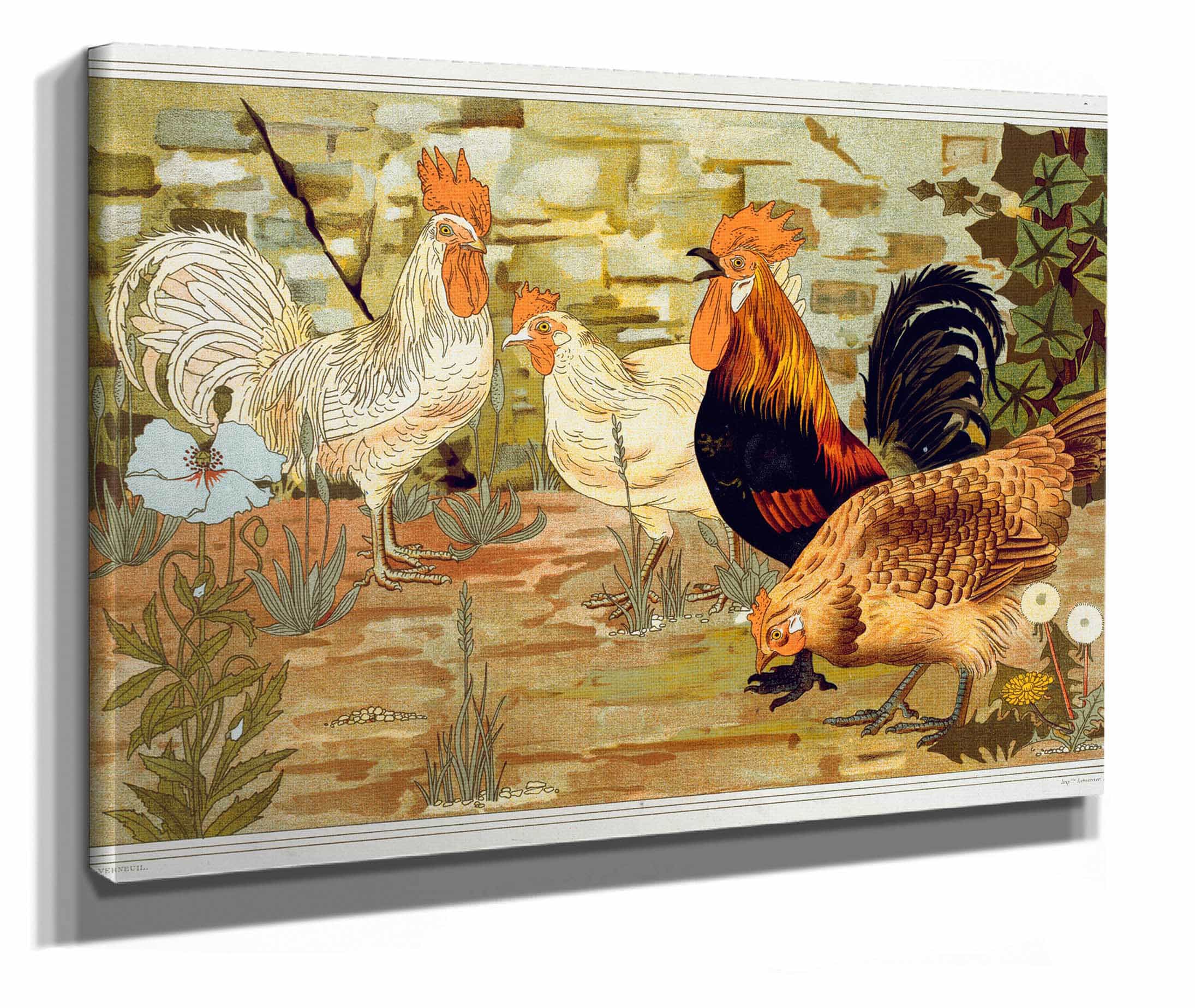 Coqs Et Poules by Maurice Pillard Verneuil