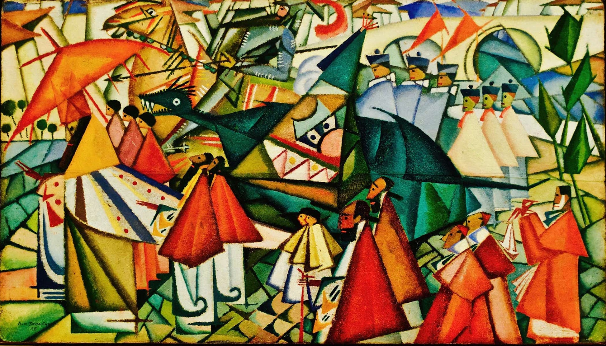 Corpus Christi Procession By Amadeo De Souza Cardoso