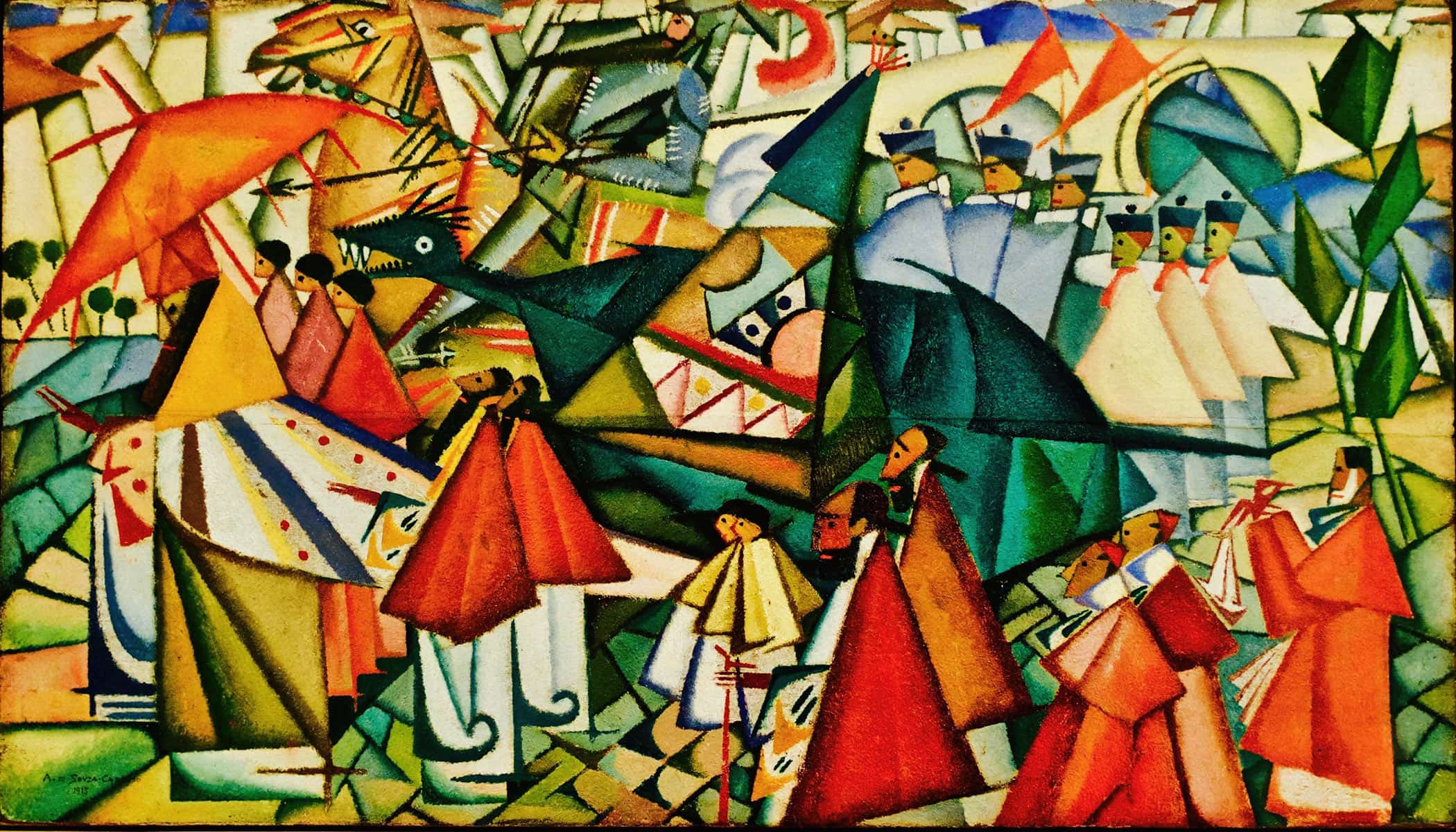 Corpus Christi Procession By Amadeo De Souza Cardoso