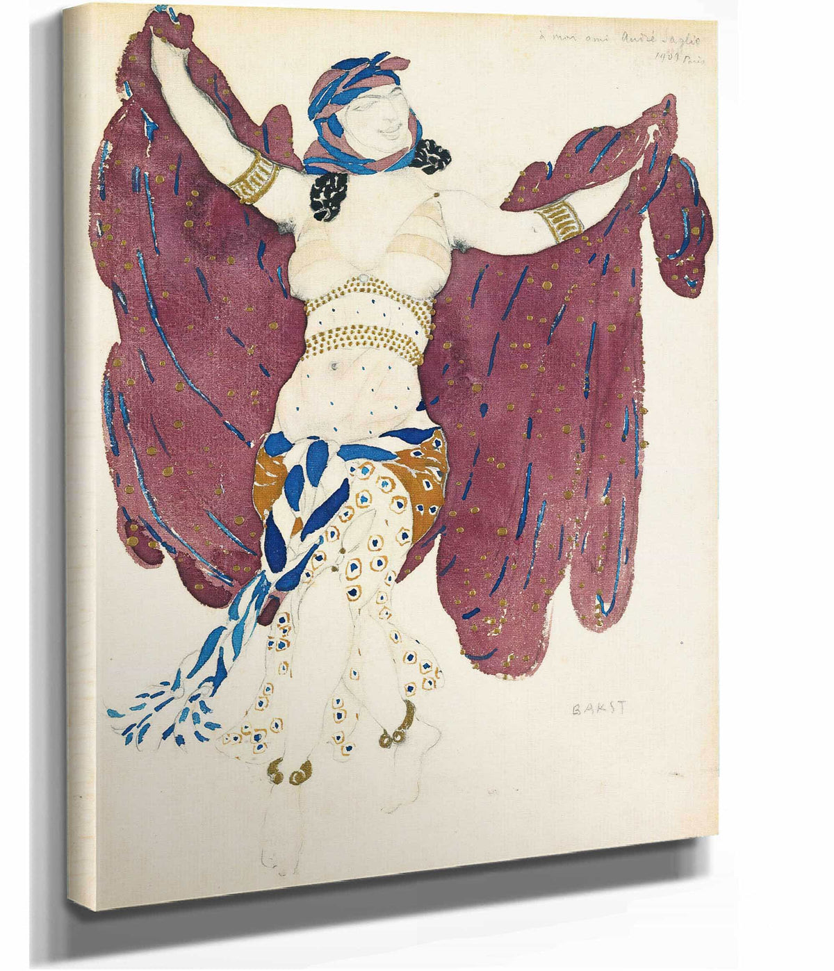 Costume Design For A Syrian Dancer In Cleopatra by Leon Bakst