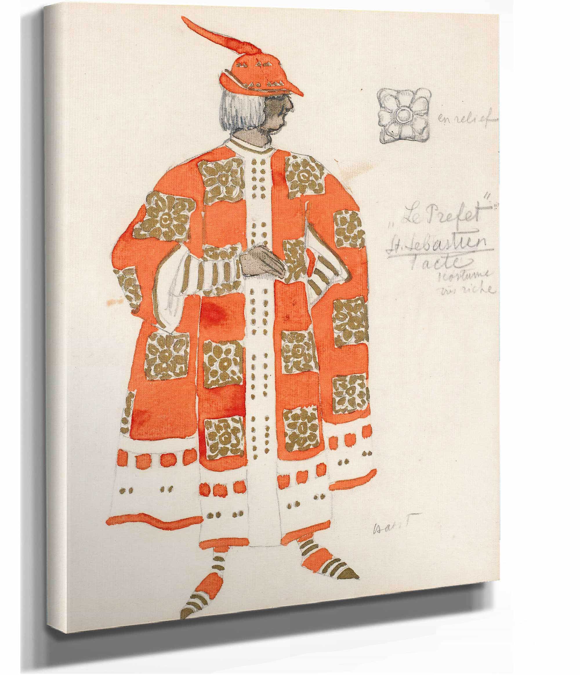 Costume Design For Act I Of The Martyrdom Of St Sebastian by Leon Bakst