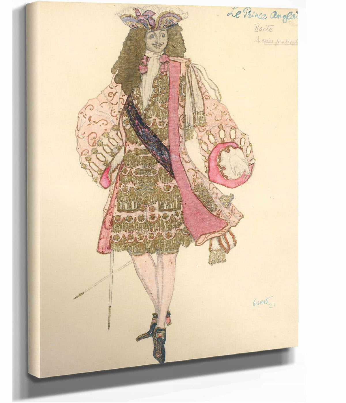 Costume Design For Act Ii Of Le Prince Anglais by Leon Bakst