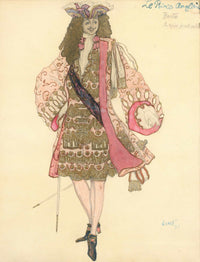 Costume Design For Act Ii Of Le Prince Anglais by Leon Bakst