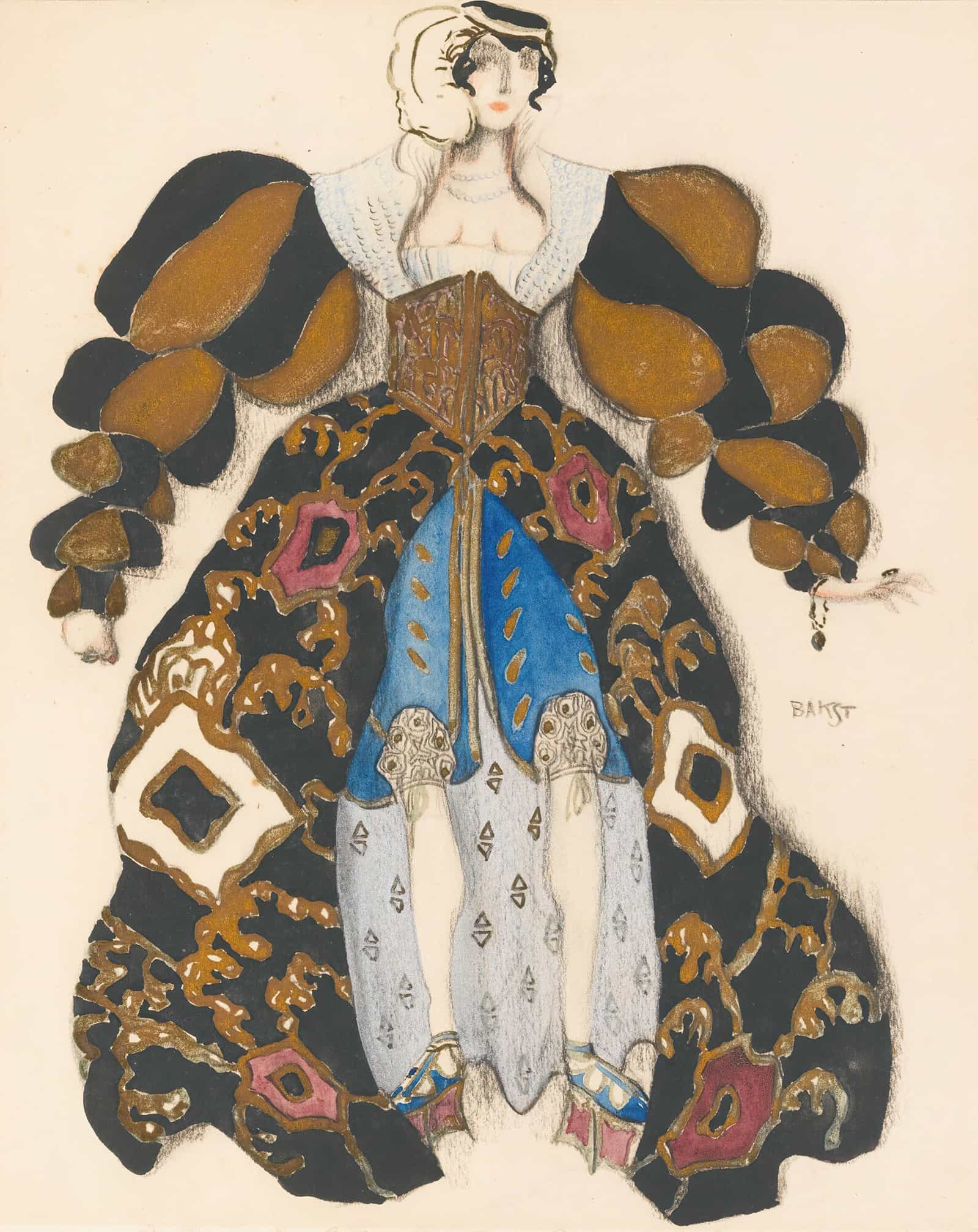 Costume Design For Potiphars Wife In The Legend Of Joseph by Leon Bakst