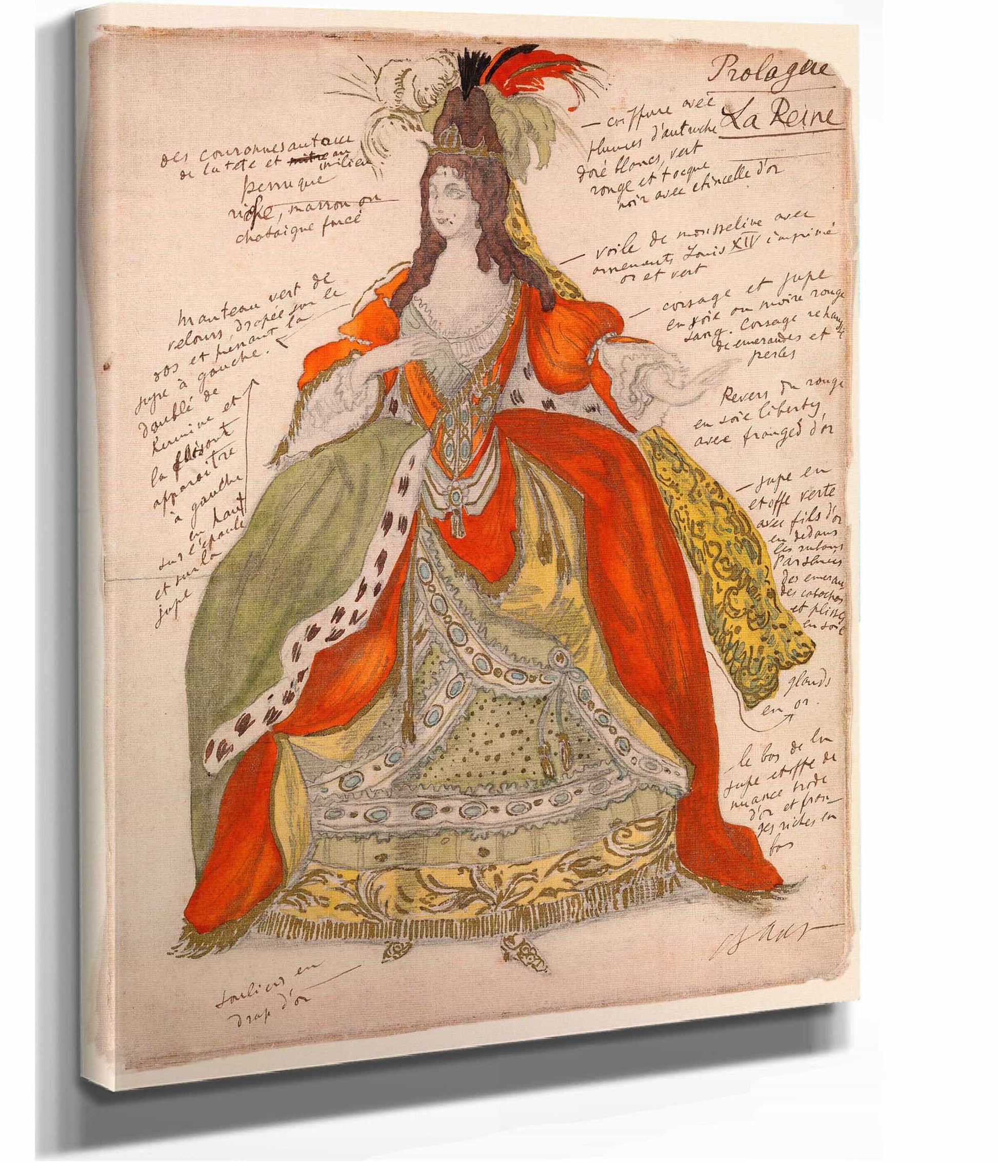 Costume Design For The Queen From Sleeping Beauty by Leon Bakst