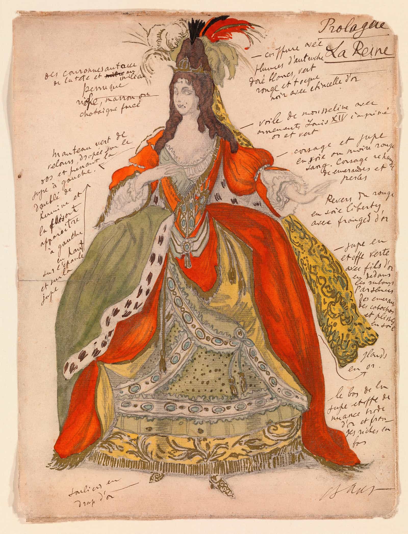 Costume Design For The Queen From Sleeping Beauty by Leon Bakst