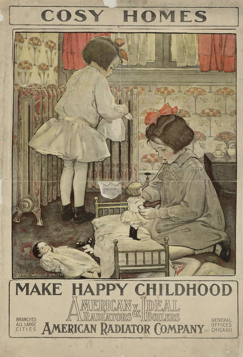 Cosy Homes Make Happy Childhood American Radiators & Ideal Boilers by Jessie Willcox Smith