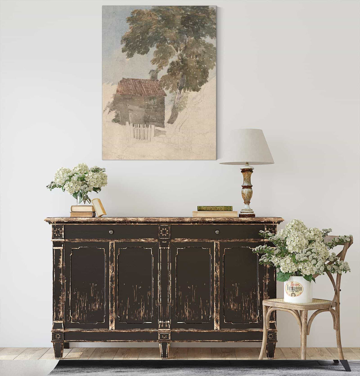 Cottage And Trees S by David Cox