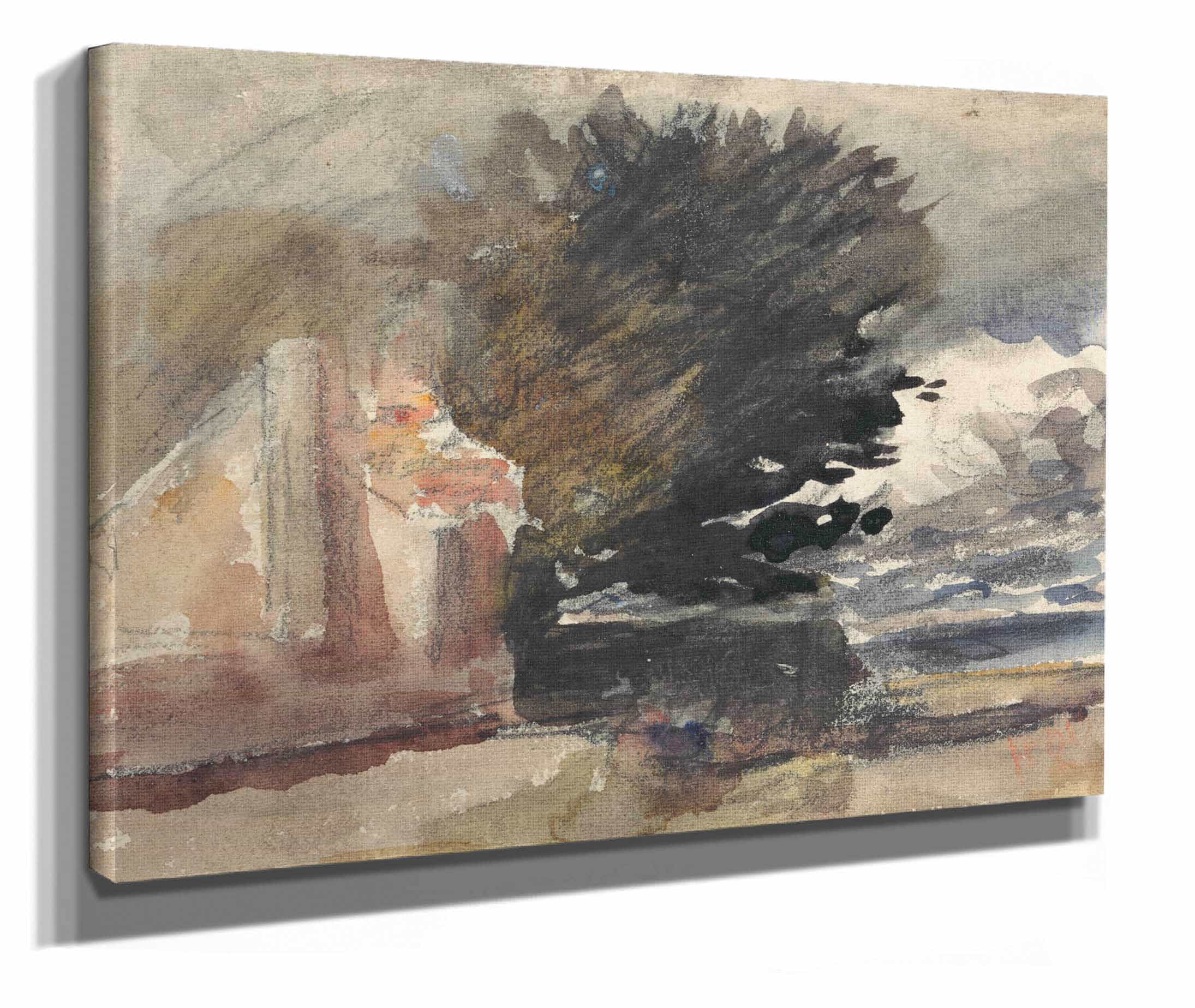 Cottage Under A Tree by Hercules Brabazon Brabazon