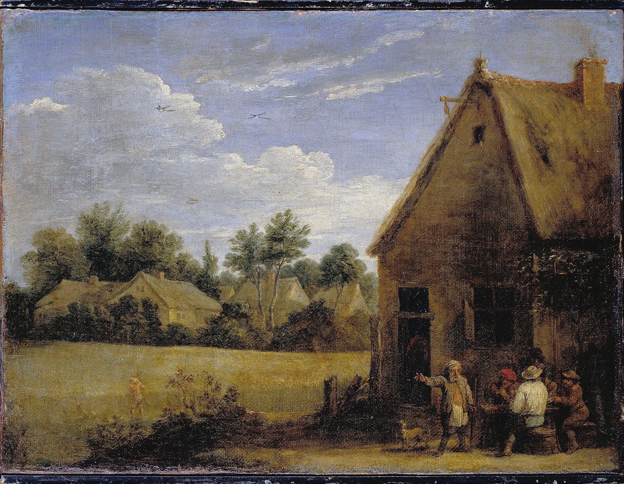 Cottage With Peasants Playing Cards by David Teniers The Younger