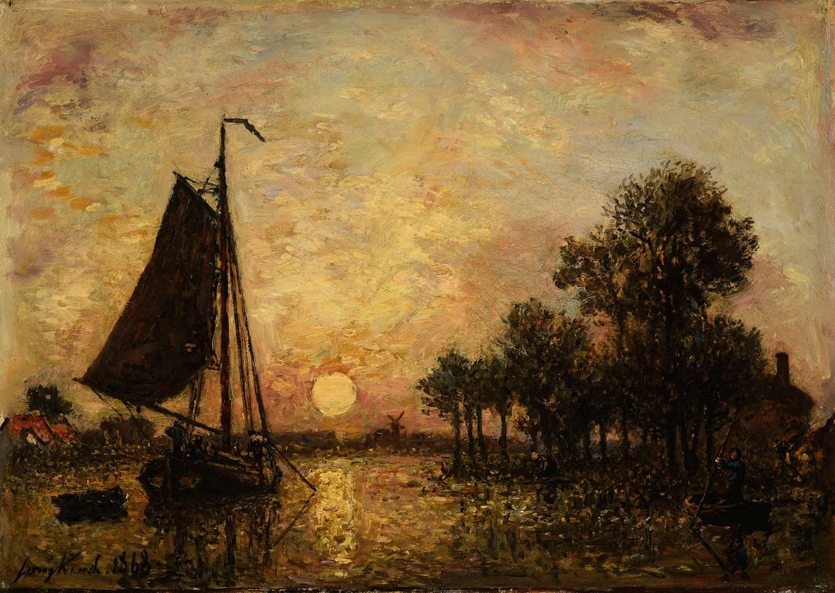 Coucher De Soleil En Hollande by Johan Barthold Jongkind