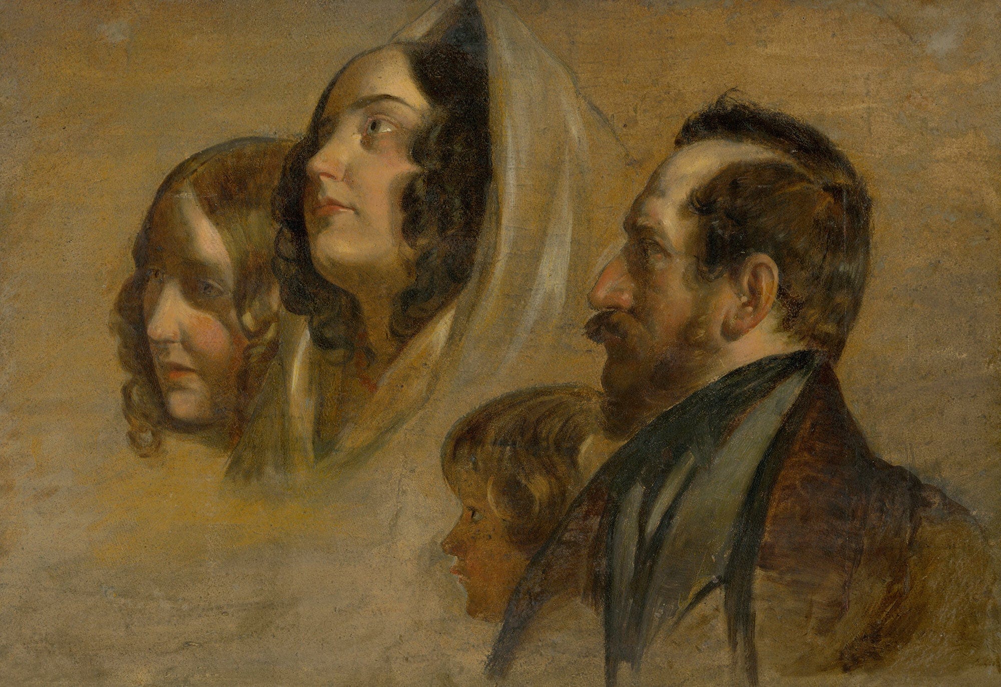 Count Majlath With Family by Friedrich Von Amerling