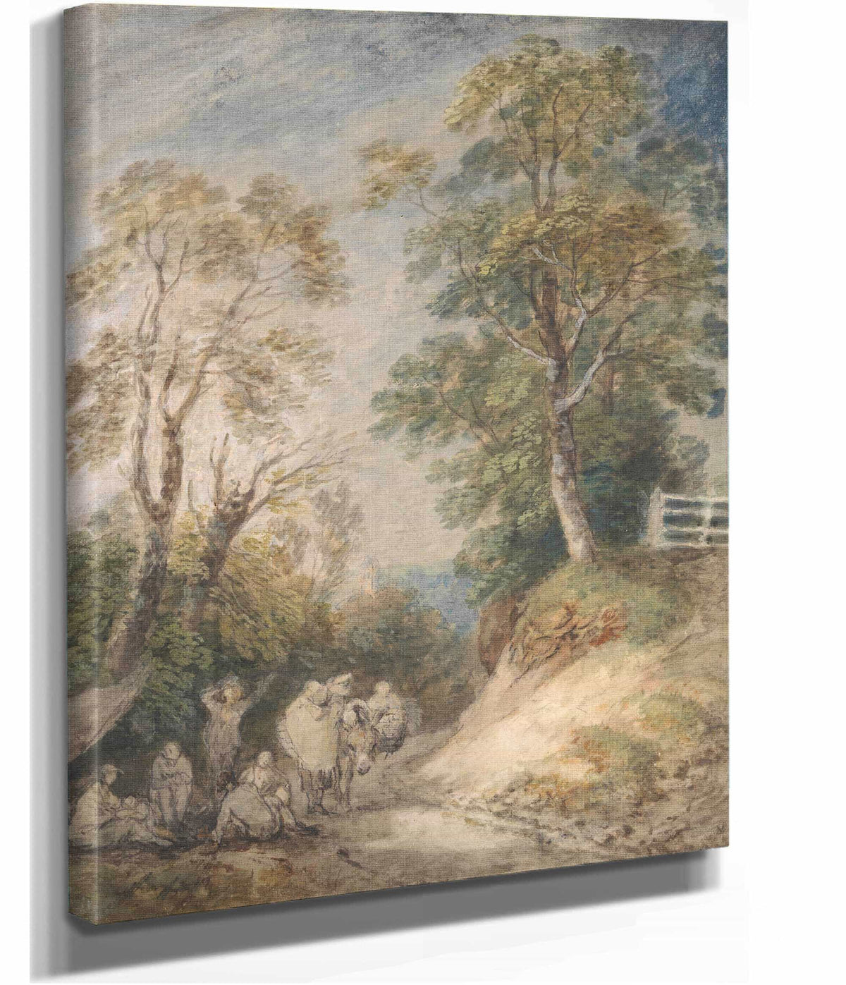 Country Lane With Gypsies Resting Between And by Thomas Gainsborough