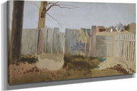 Country Scene Fence Field Farmhouse In Distance by Edwin Austin Abbey