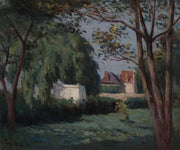 Country Scene With Three Houses And Trees by Maximilien Luce