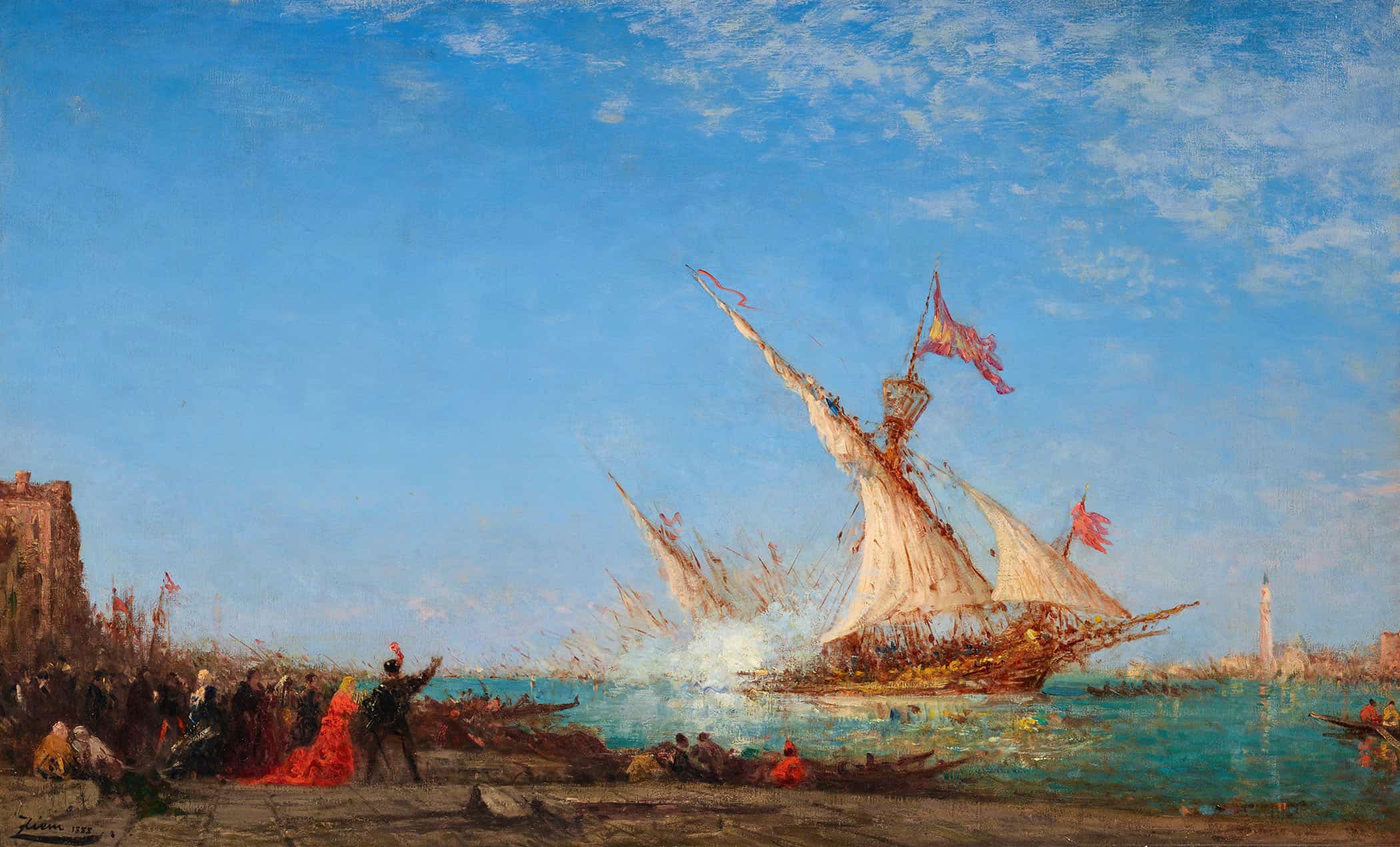 Coup De Canon A Venise Jour De Fete by Felix Ziem