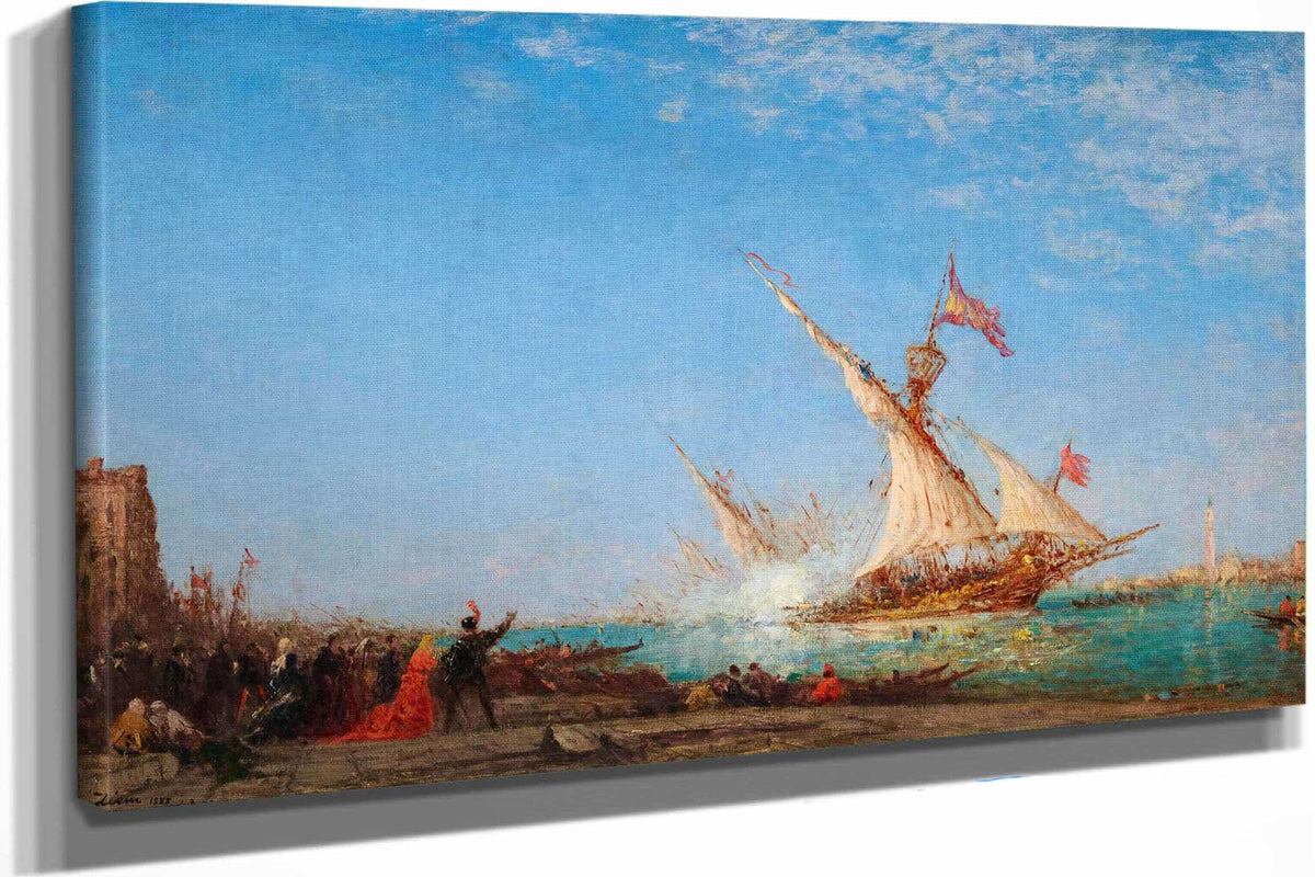 Coup De Canon A Venise Jour De Fete by Felix Ziem