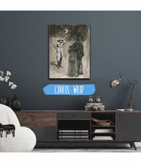 Couple Confronted In Street By Man Holding Torch by Edwin Austin Abbey