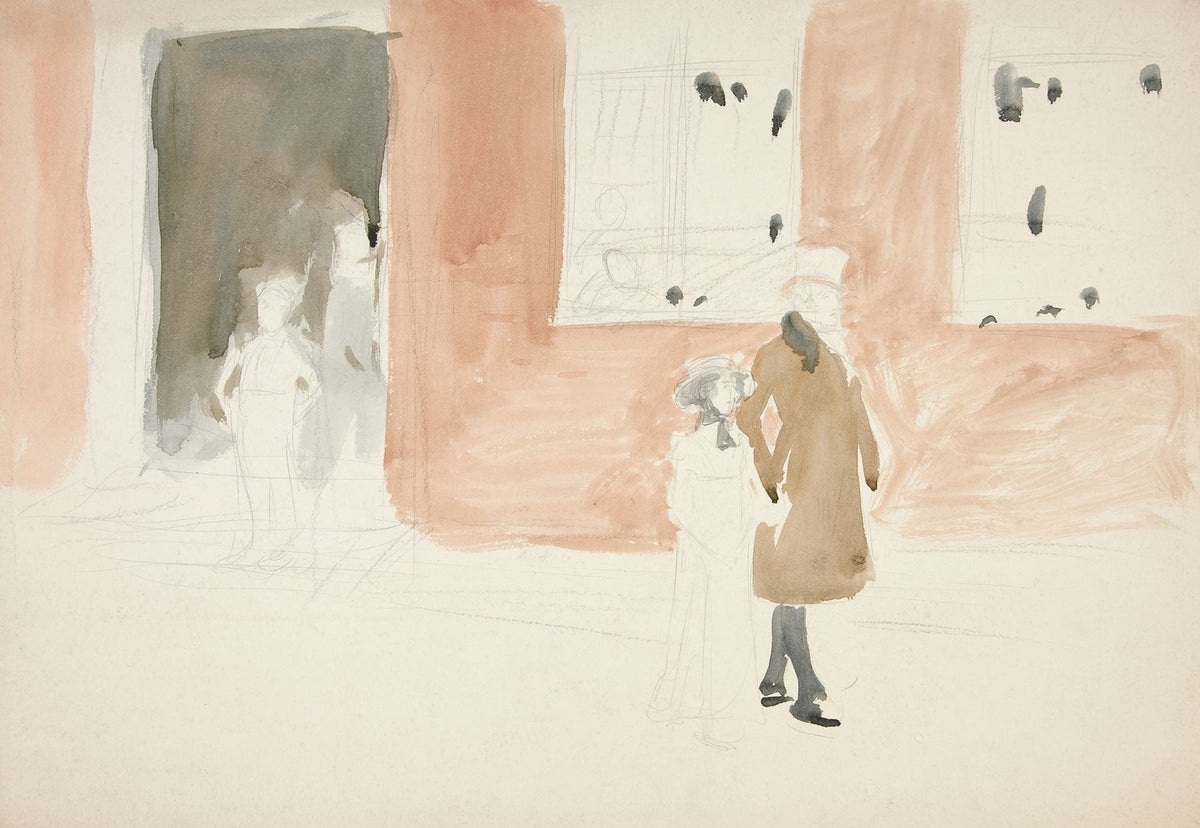 Couple Taking A Stroll by Edwin Austin Abbey