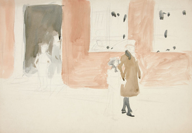 Couple Taking A Stroll by Edwin Austin Abbey