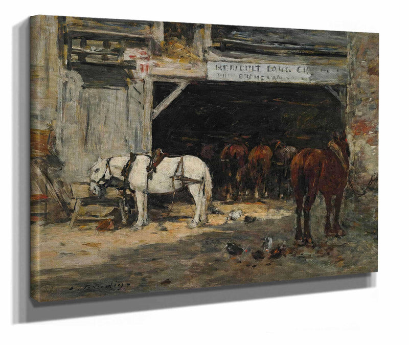 Cour Et Ecurie Dun Loueur by Eugene Boudin