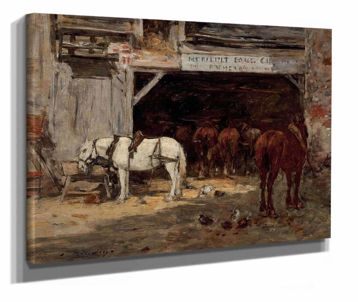 Cour Et Ecurie Dun Loueur by Eugene Boudin