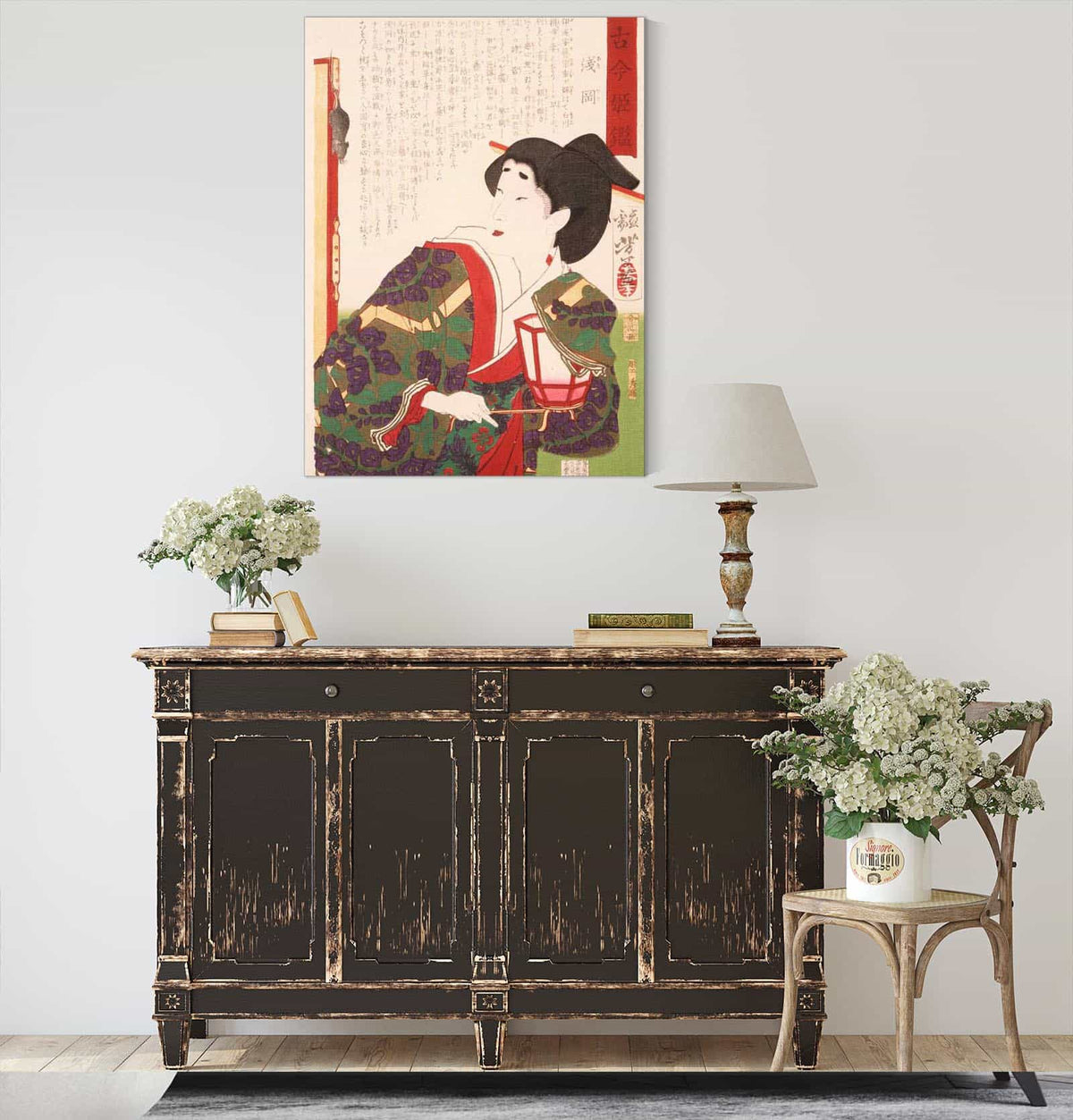 Court Lady Asaoka Watching A Mouse On A Screen by Tsukioka Yoshitoshi