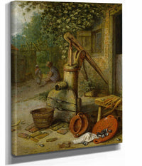 Court Of A Farm With Pump Well by Adriaen Van Ostade