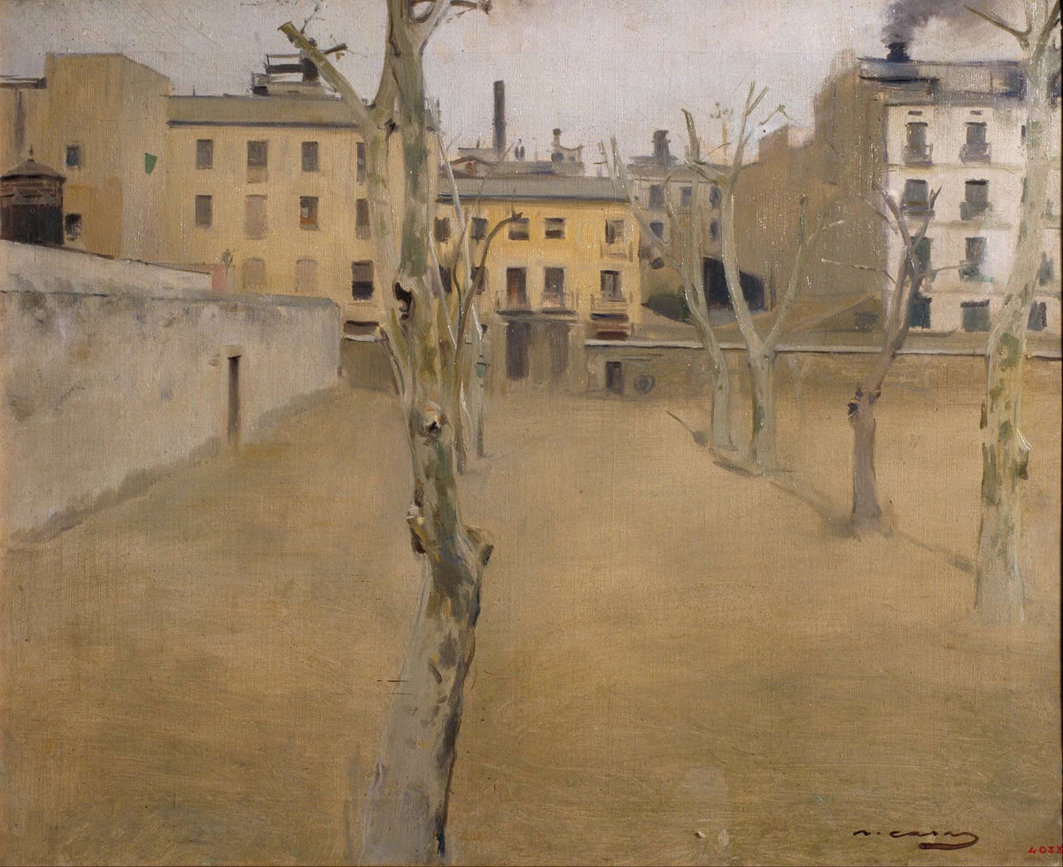 Courtyard Of The Old Barcelona Prison Courtyard Of The Lambs by Ramon Casas