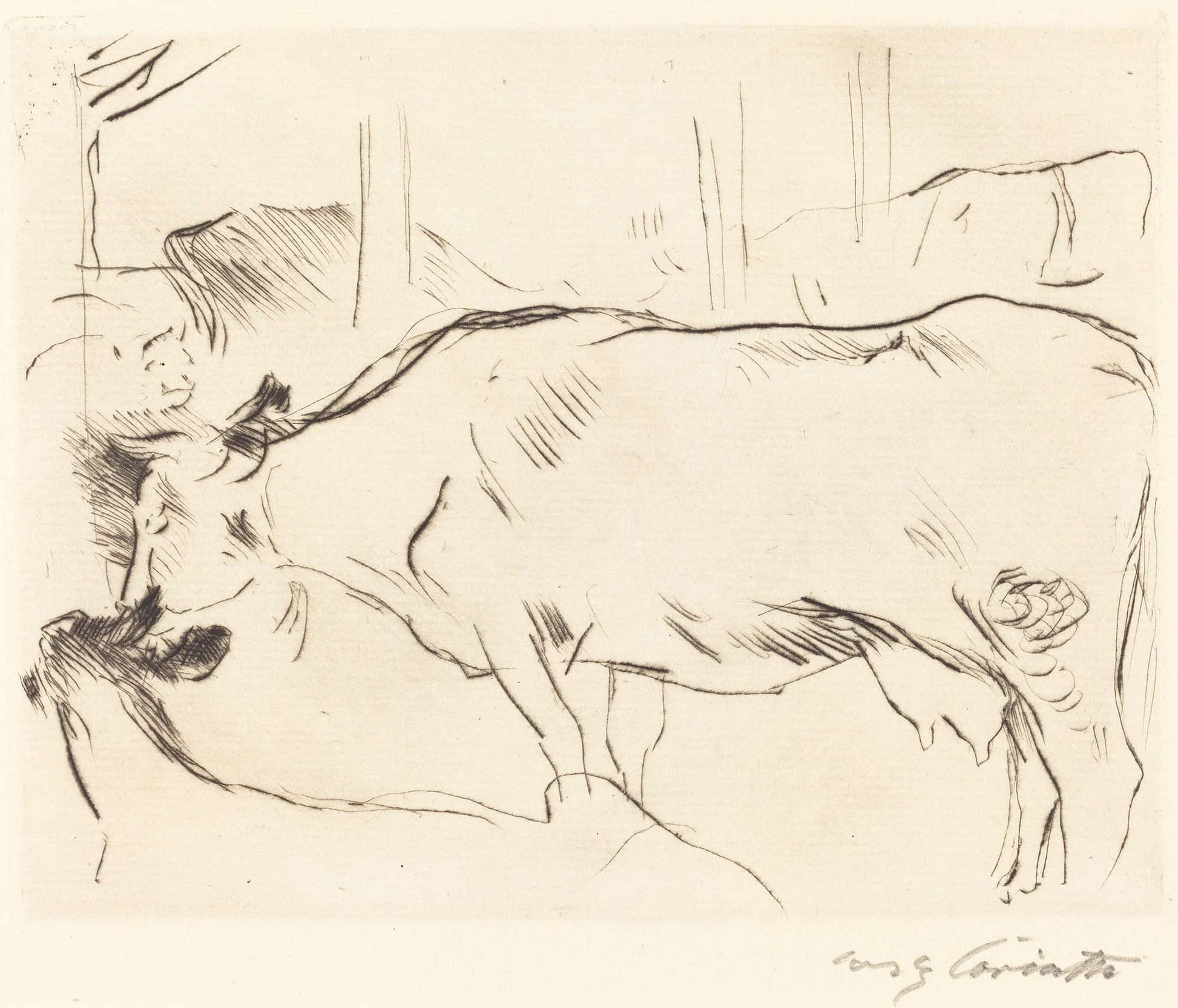 Cow Barn Ii Kuhstall Ii by Lovis Corinth