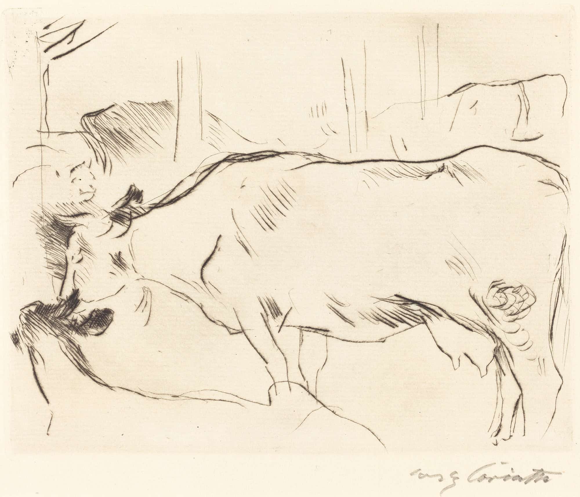 Cow Barn Ii Kuhstall Ii by Lovis Corinth