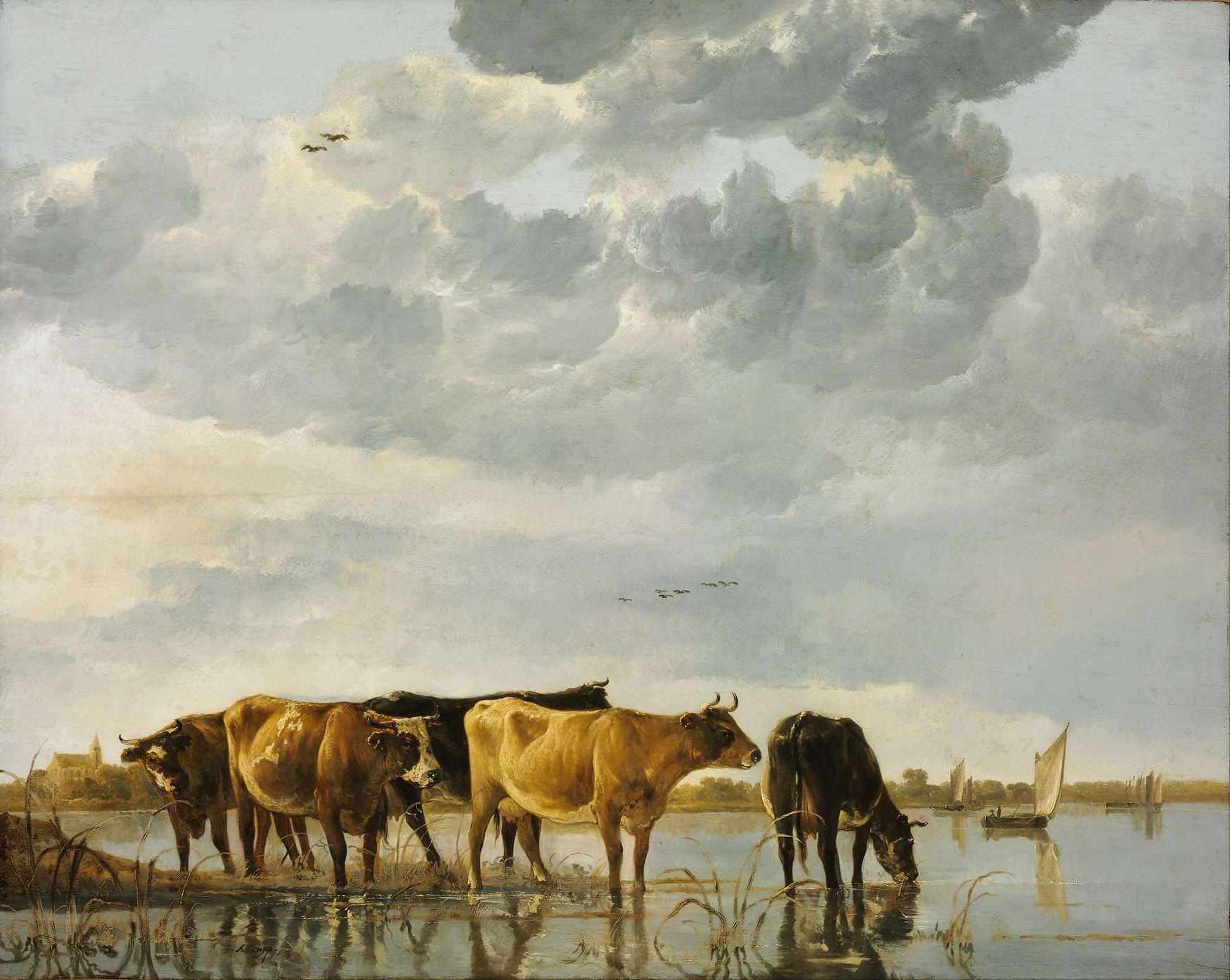 Cows In A River by Aelbert Cuyp
